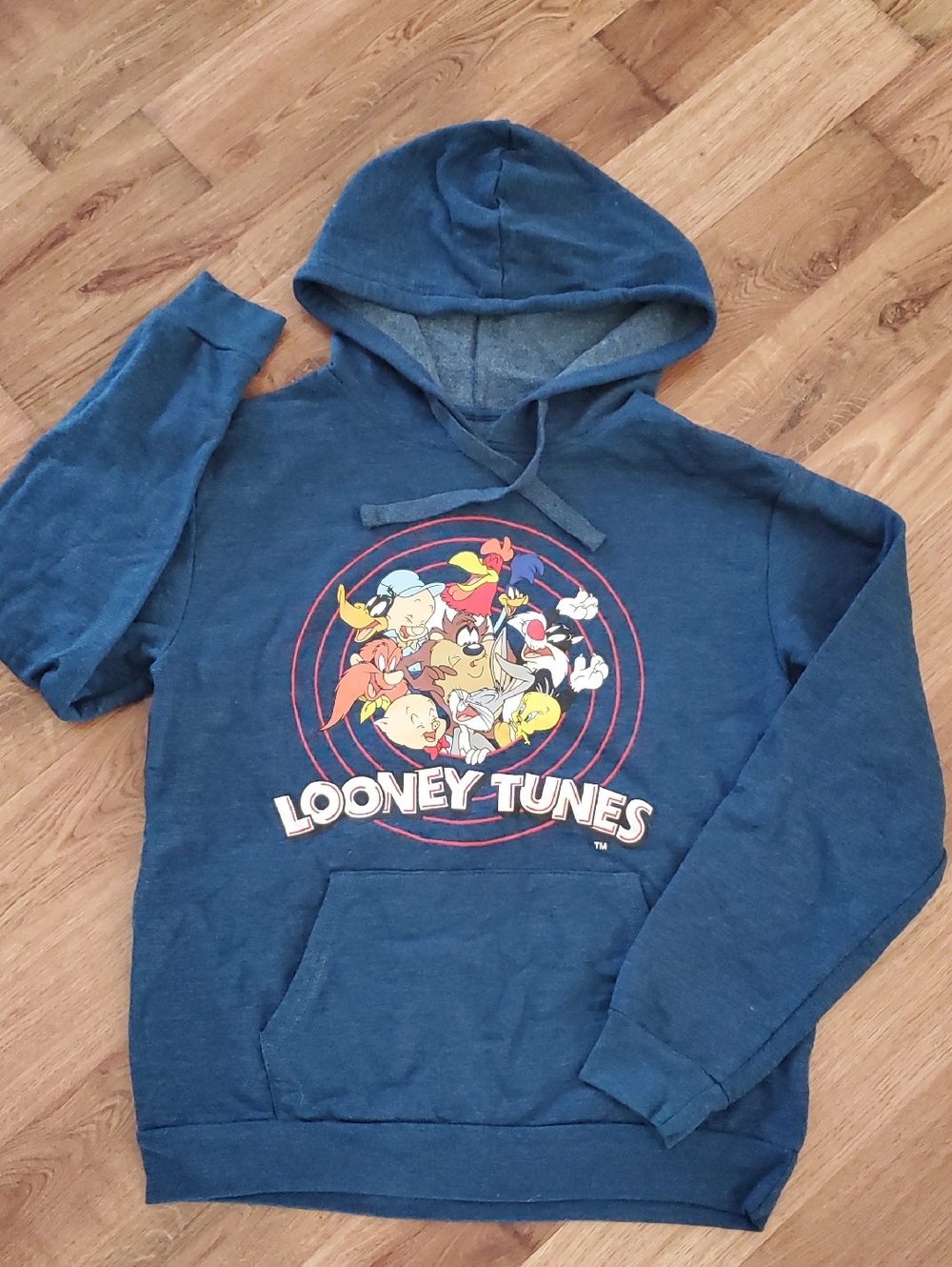 Warner Bros. Looney Tunes Heather Navy Graphic Pullover Kids Size Medium Unisex